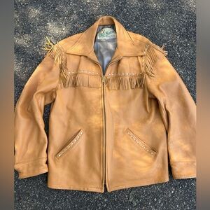 Mid Western Sport Togs Deer Skin Fringe Jacket bomber